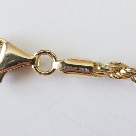 Gold tone 925 Sterling silver Chain Necklace - Picture 3 of 6